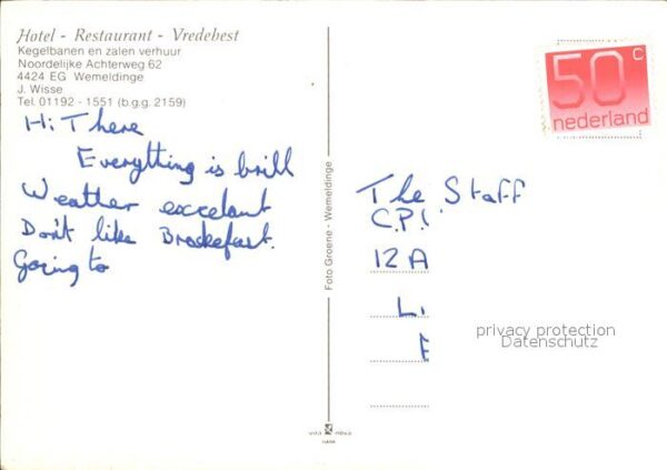 Wemeldinge Hotel Restaurant Vredebest – Bild 2