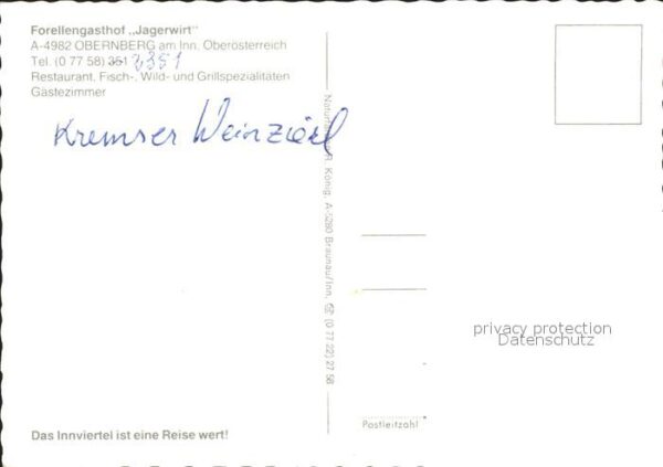 Obernberg Kuenzing Forellengastwirt Jagewirt – Bild 2