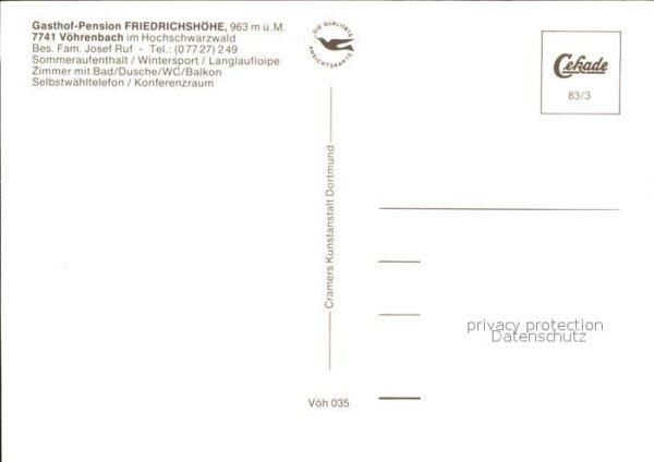 Voehrenbach Gasthaus Pension Friedrichshöhe – Bild 2