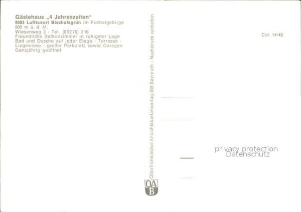 Bischofsgruen Gasthaus 4 Jahreszeiten Fichtelgebirge – Bild 2
