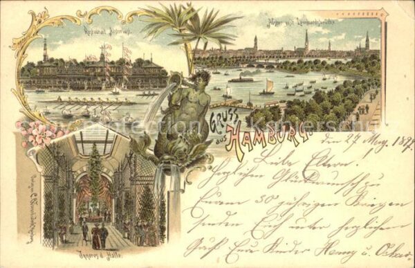 Hamburg Alster mit Landungsbrücken Restaurant A