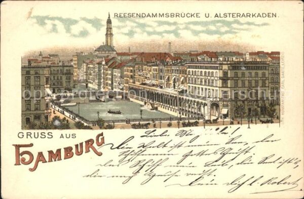 Hamburg Reesendammsbrücke und Alsterarkaden