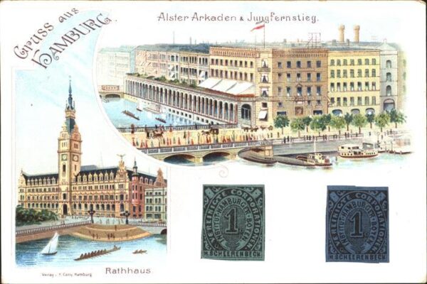 Hamburg Alster Arkaden Jungfernstieg Ratthaus