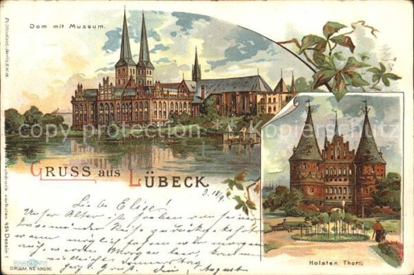 Luebeck Dom mit Museum Holsten Thor