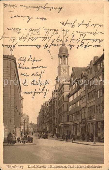 Hamburg Engl Kirche mit Michaeliskirche