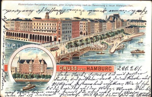Hamburg Alsterarkaden Reesendammbrücke Alter Ju