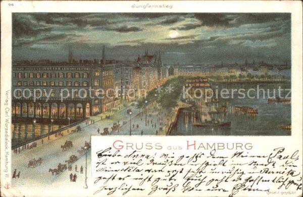 Hamburg Jungfernstieg am Abend