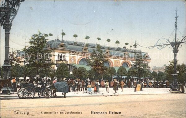 Hamburg Alsterpavillon am Jungfernstieg Pferdek
