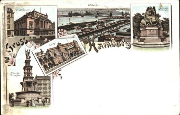 Hamburg Stadttheater Elbbrücke Kriegerdenkmal H