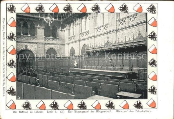 Luebeck Rathaus Sitzungssaal der Bürgerschaft
