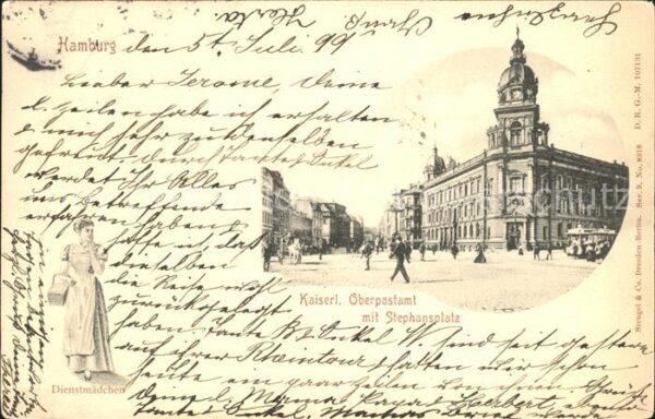 Hamburg Kaiserliches Oberpostamt mit Stephanspl
