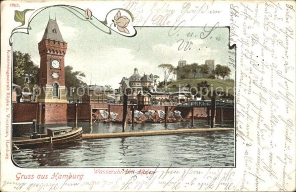 Hamburg Wasseruhr am Hafen