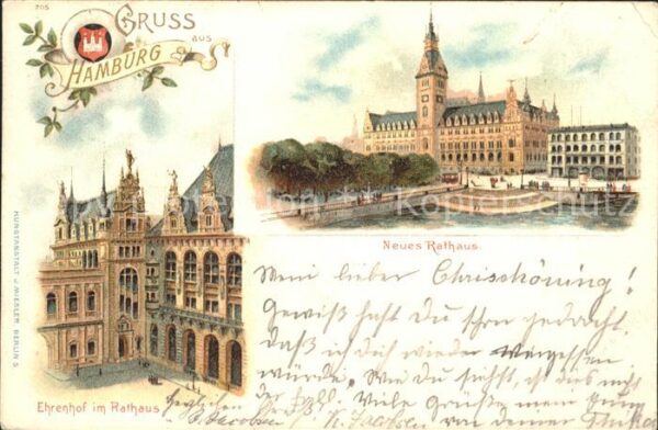 Hamburg Neues Rathaus Ehrenhof im Rathaus