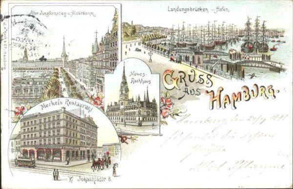 Hamburg Alter Jungfernstieg Landungsbrücken Haf