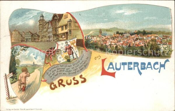 Lauterbach Hessen Total und Teilansicht Kind ohne Strumpf