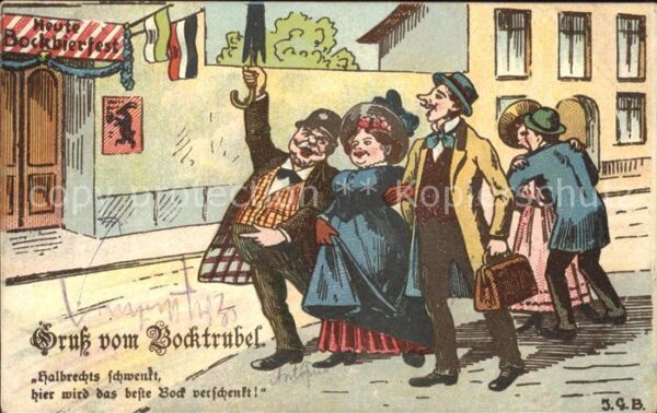 Bonn Rhein Kaiserhalle Bockfesttrubel Karikatur