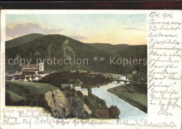 Wartha Breslau Blick auf Warthaberg und Bergsturz