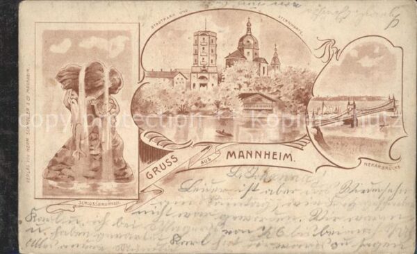 Mannheim Schlossbrunnen Stadtpark und Sternwarte