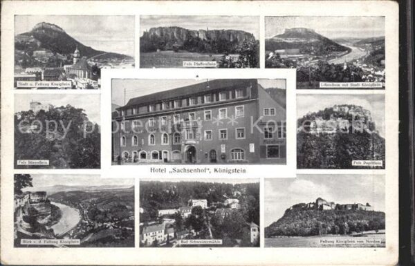 Koenigstein Saechsische Schweiz Stadt und Festung Pfaffenstein Lilienst