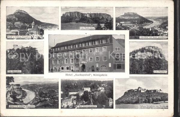 Koenigstein Saechsische Schweiz Stadt und Festung Pfaffenstein Lilienst