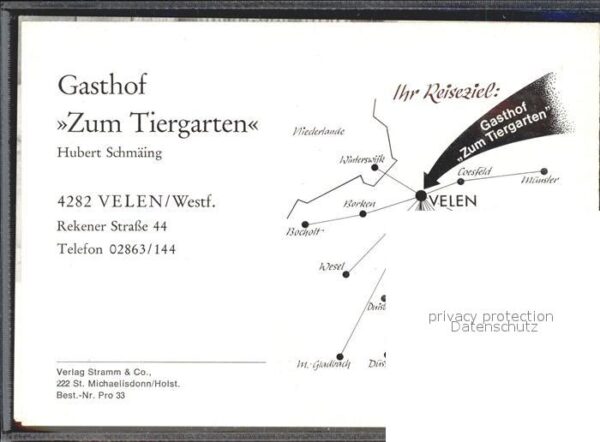 Velen Gasthof Zum Tiergarten Gastraum Schwimm – Bild 2