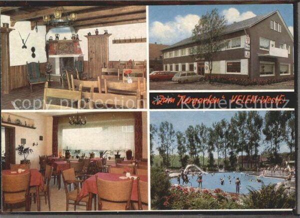 Velen Gasthof Zum Tiergarten Gastraum Schwimm