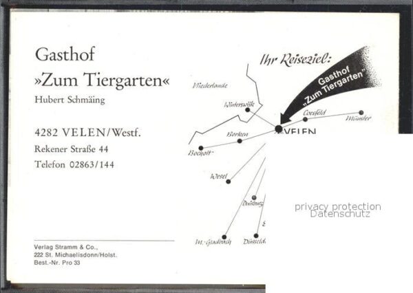 Velen Gasthof Zum Tiergarten Gastraum Schwimm – Bild 2