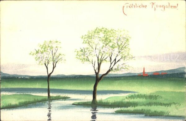 Pfingsten Pentecost Pentecote Bäume Fluss