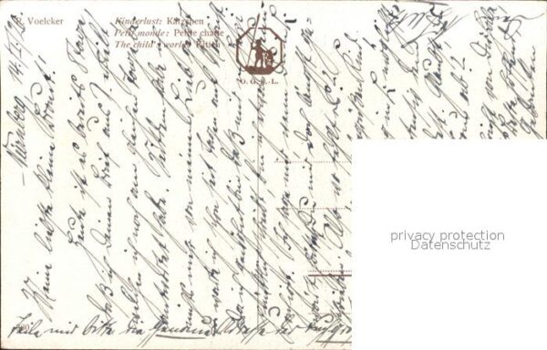 Kuenstlerkarte R. Voelcker Kätzchen Kind – Bild 2