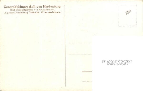 Hindenburg Orden Künstlerkarte R. Grabendorff – Bild 2