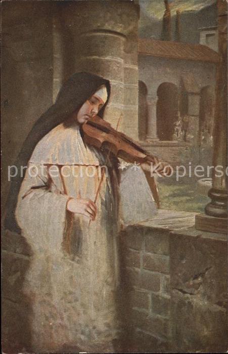 Kaulbach Hermann Ave Maria Nonne Geige