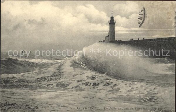 Leuchtturm Lighthouse Le Treport Jetee Tempete