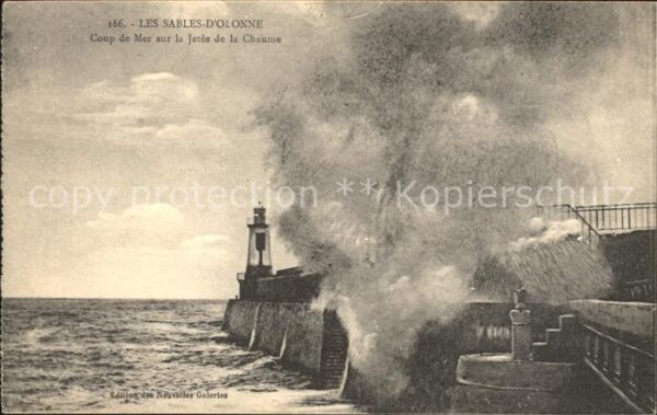 Leuchtturm Lighthouse Les Sables-d_Olonne Coup de Mer Jetee C