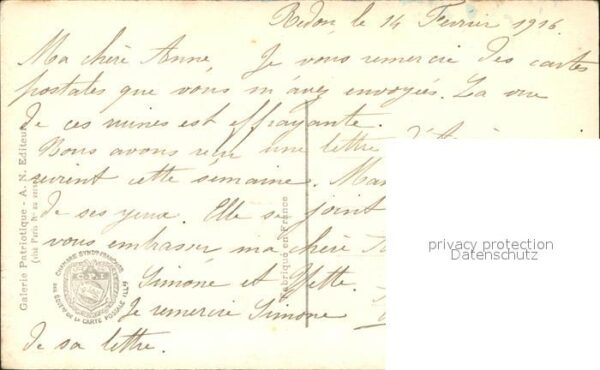 Verlag Noyer (AN Paris) Nr. 523 Le Foyer detruit A. Galland Hund Ka – Bild 2