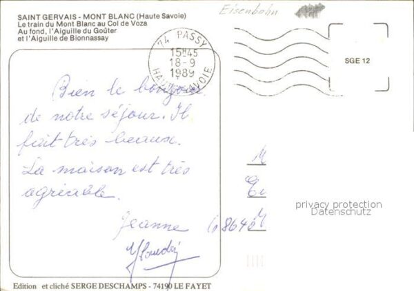 Eisenbahn Train du Mont-Blanc Col de Voza Aiguill – Bild 2