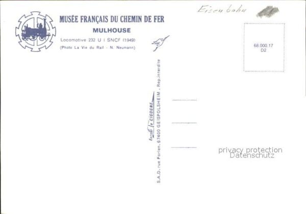 Eisenbahn 232 U I SNCF 1949 Musee Mulhouse – Bild 2