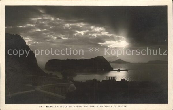 Napoli Neapel Isola de Nisida da Posillipo vista di n