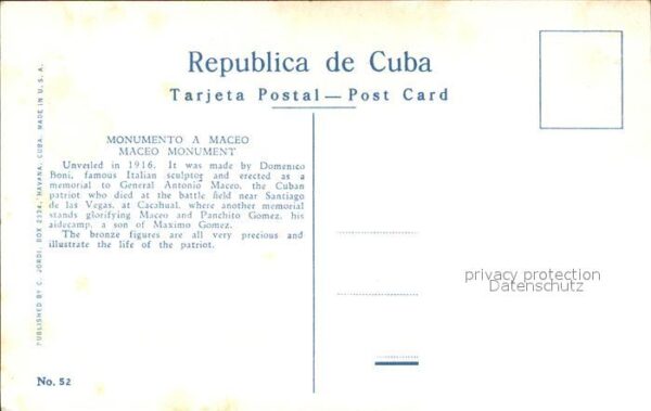 Habana Havana Monumento a Maceo Denkmal – Bild 2