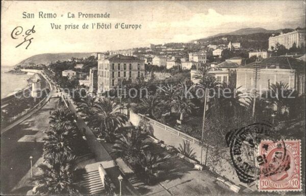 San Remo La Promenade vue prise de l_Hotel d_Eur