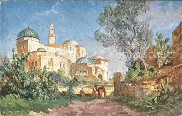 Jerusalem Yerushalayim Davids Grab Künstlerkarte
