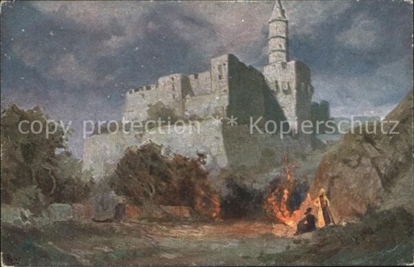 Jerusalem Yerushalayim Citadelle Künstlerkarte