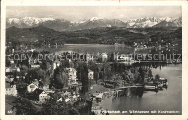 Poertschach Woerthersee Panorama mit Karawanken