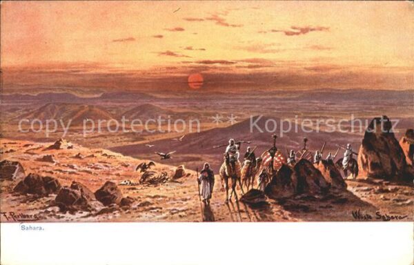 Sahara Abendstimmung Künstlerkarte Serie 756 M