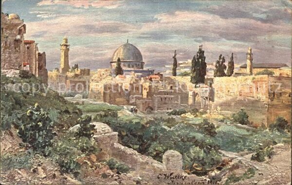 Jerusalem Yerushalayim Omar Moschee Blick vom Moghrebiner Tor