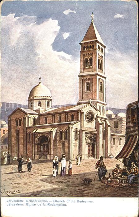 Jerusalem Yerushalayim Erlöserkirche Künstlerkarte Serie 763 P