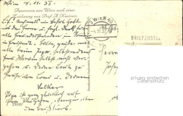 Wien Panorama Künstlerkarte Zeichnung von Pr – Bild 2