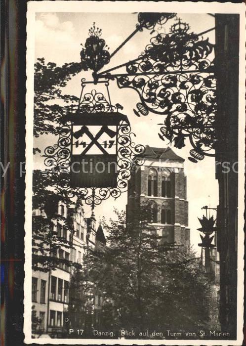 Danzig Westpreussen Blick auf den Turm von St. Marien Kirch