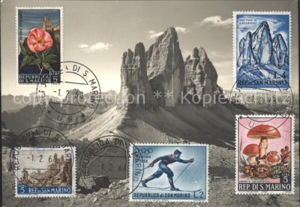 Tre Cime Di Lavaredo Via Sassoni Invernale 1963 Sonderbriefm