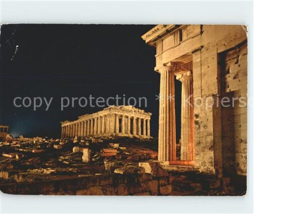 Athenes Athen Akropolis beleuchtete Parthenon Tempel