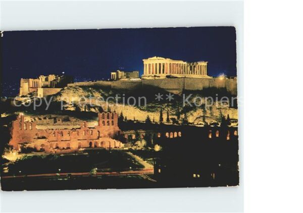 Athenes Athen beleuchtete Akropolis Tempel Antike